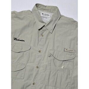 Vintage Y2K Columbia PFG Budweiser Colab Men's Large Short Sleeve Fishing Shirt